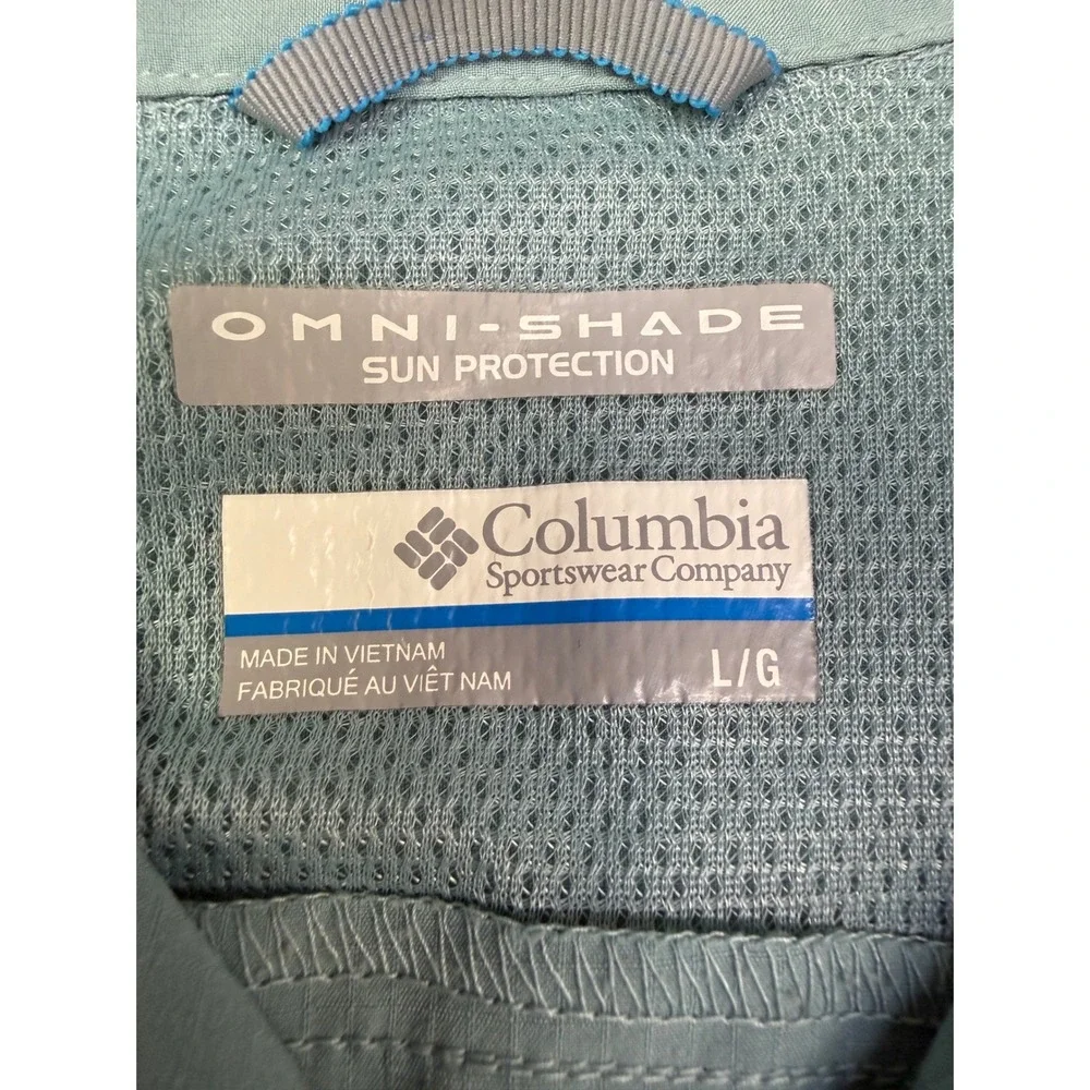 Columbia Womens Silver Ridge Long Sleeve Shirt Blue Grey Sun Valley AL7079 L‎